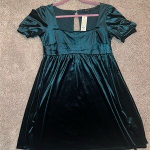 Francesca’s Dark Green Velvet Dress